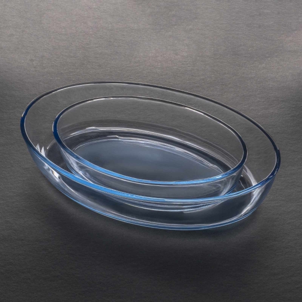 Borart 145033 Auflaufform Set 2teilig oval Hochwertige Glasauflaufformen für vielseitigen Einsatz