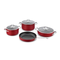 Korkmaz Zeta Alu 7pcs Cookware Set Red A1877