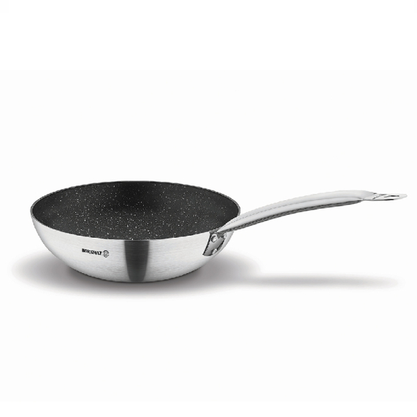 Korkmaz Gastro Bratpfanne Edelstahl rostfrei 28cm x 5 3cm circa 3 Liter fuer Gastronomie und Profikueche
