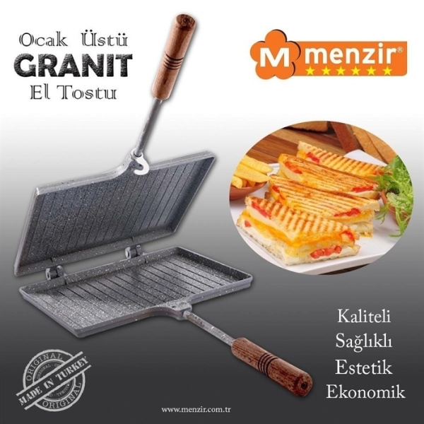 Menzir Granit Tost mit zwei Griffen