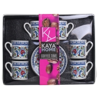 Kaya Home MokkatassenSet TOPKAPI für 6 Personen 6 Tassen 6 Unterteller 85ml K8748