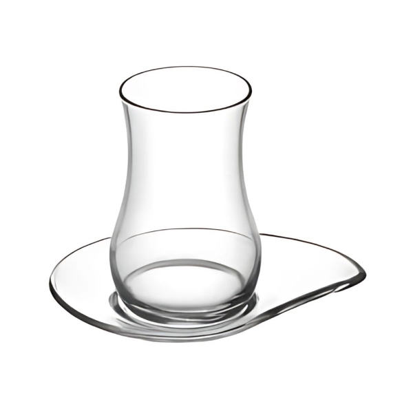 LAV Eva Türkische Teegläser 12-teilig – 6 Çay Gläser & 6 Untertassen 170 ml