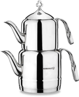 Türkische Teekanne Caydanlik Edelstahl Korkmaz...