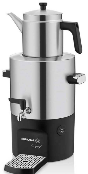 Korkmaz Caysef Samowar A841-01 – Elektrische Teemaschine 5 L, Matt