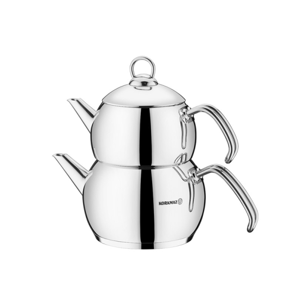 Korkmaz Teekanne aus Edelstahl Induktion Tombik Tea Pot Set
