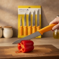 Messerset 5-teilig, Edelstahl aus Solingen, orange, Akkaya Küchenmesser