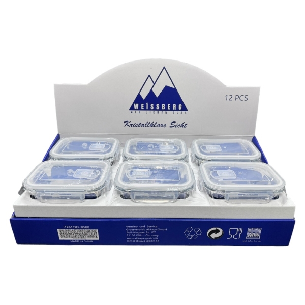 Weissberg ClipSeal GlasbehälterSet mit Deckel 350ml Set