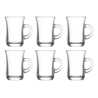 LAV Teeglas Set Yudum 95 ml 6-teilig mit Henkel für...