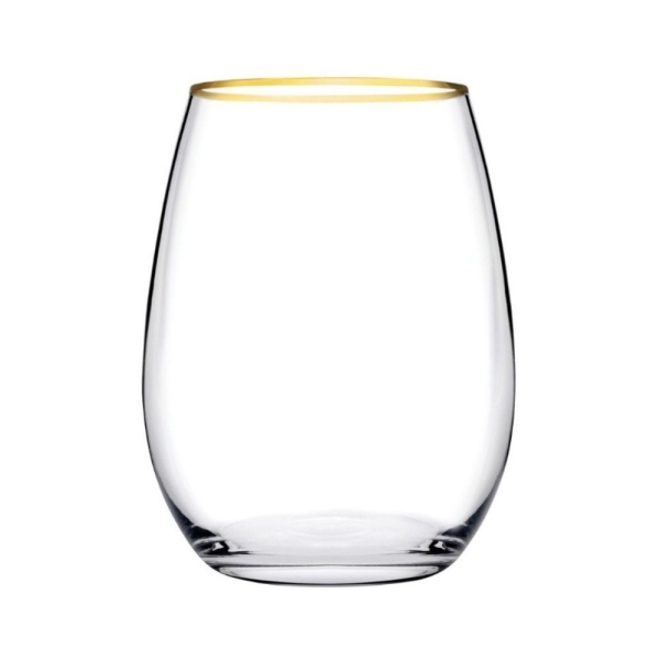 Pasabahce Amber Golden Touch Wassergläser 6er Set 570 ml mit Goldrand