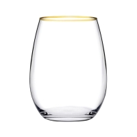 Pasabahce Amber Golden Touch Wassergläser 6er Set 570 ml mit Goldrand