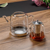 Weissberg Türkische Teekanne Glas Induktionsgeeignet mit Edelstahl Infuser Elegante Serie