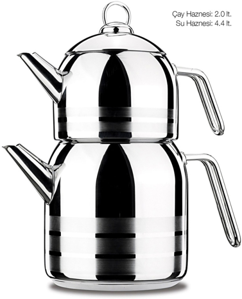 Korkmaz Teekanne aus Edelstahl Induktion Largo Tea Pot Set