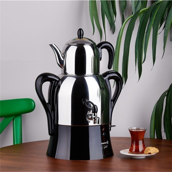 Korkmaz Caykolik Elektrische Teemaschine Samovar Schwarz A34104
