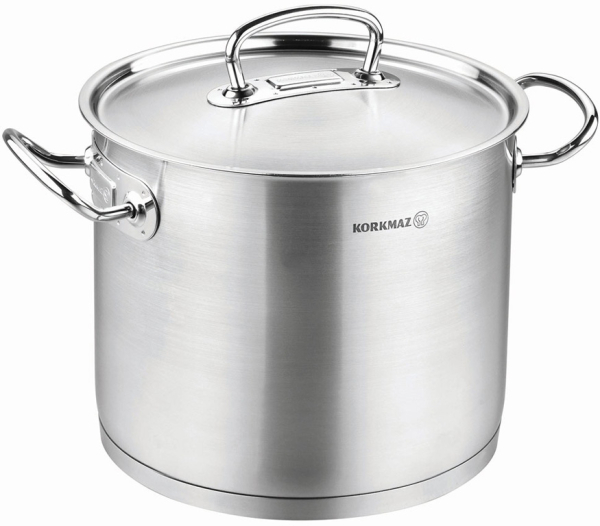 Kochtopf Edelstahl Korkmaz Pro Line 24 Cm Induktion Matt Edelstahl