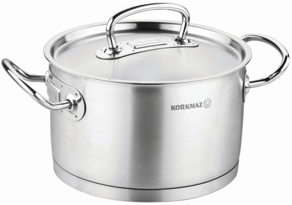 Kochtopf Edelstahl Korkmaz Pro Line 20 Cm Induktion Matt Edelstahl