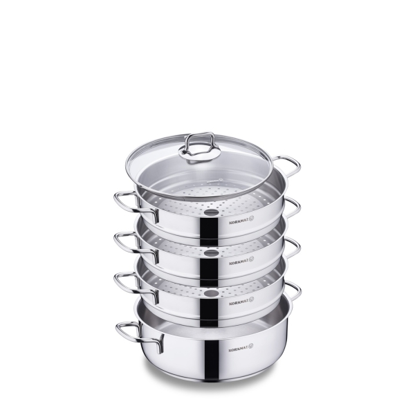 Topfset Edelstahl Korkmaz Perla 28 Cm 2 Teilig Induktion Poliertes Edelstahl