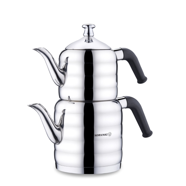 Türkische Teekanne Caydanlik Edelstahl Korkmaz MINA 4 Teilig Induktion