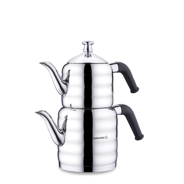 Türkische Teekanne Caydanlik Edelstahl Korkmaz MINA 2 Teilig Induktion