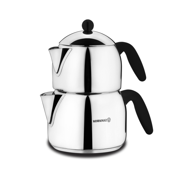 Türkische Teekanne Caydanlik Edelstahl Korkmaz ORBIT 4 Teilig Induktion