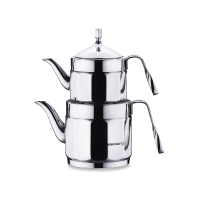 Korkmaz Teekanne aus Edelstahl Induktion Nostaljia Midi Tea Pot Set 09l 16l