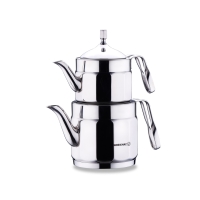 Türkische Teekanne Caydanlik Edelstahl Korkmaz...