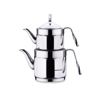 Türkische Teekanne Caydanlik Edelstahl Korkmaz...