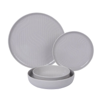 Kütahya Porselen Capri Moderna 24 Teile Porzellan Geschirr Set Nanopearl Reactive Matt Grau NPMOD24Y2883442