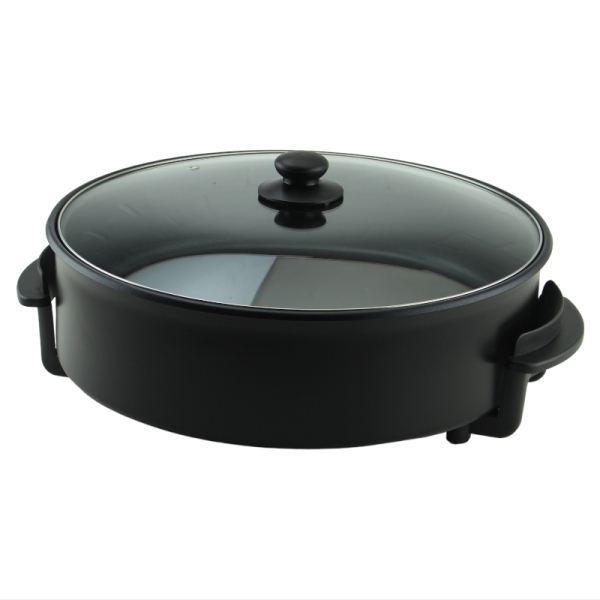 Kaya Mutfak Pizzapfanne Bratpfanne Multifunktionale Pfanne Abmessung 42x9 cm Regelbarer Thermostat Antihaftbeschichtung 1500 Watt