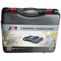 JOY Camping Gaskocher mit Koffer – Piezo-Zündung, für 227 g Butan-Kartuschen