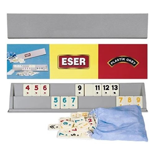 Eser Rummy Set Okey Spiel Kunststoff mit Melamin Steine Plastik Okey Takimi