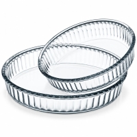 Pasabahce Borcam Auflaufform Set 2-teilig rund, 1,7 + 3,0 L, Glas, ofen- und mikrowellenfest