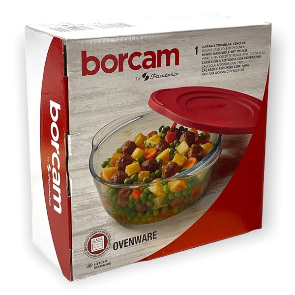 Pasabahce 59123 Borcam Set 1pcs Runde Schale Plastikdeckel