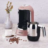 Korkmaz Kahvekolik Mokkamaschine Kaffeemaschine Rosa Gold...