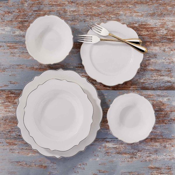 Korkmaz Eliza Collection Dinner Set Essgeschirr aus Porzellan 60 teilig