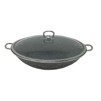 Menzir San Bräter aus Granit Kavurma Tenceresi Wok 32cm