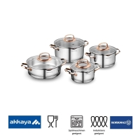 Topfset Edelstahl Korkmaz ROSANNA 8 Teilig Induktion...