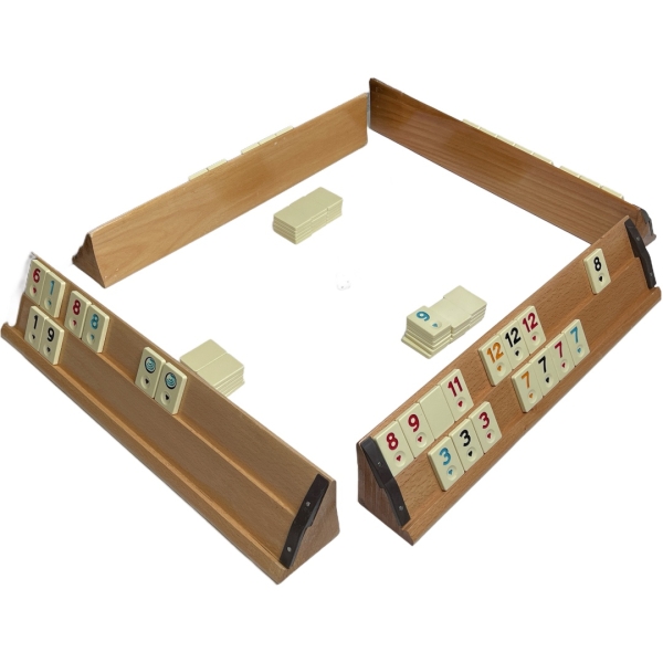 Eser Rummy Set Okey Spiel Holz mit Melamin Steine Okey Takimi Ahsap