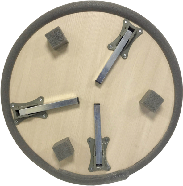 Akkaya Holzbodentisch Sofra Esstisch Klapptisch mit Metalfüße Durchmesser 60cm