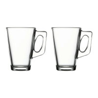 Pasabahce Vela Teeglas mit Henkel 2er Set Latte Macchiato...