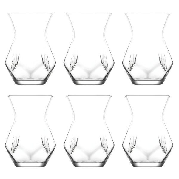 LAV Teeglas Set Alya 120ml 6er Set für traditionellen türkischen Cay orientalische Teegläser ALY326E