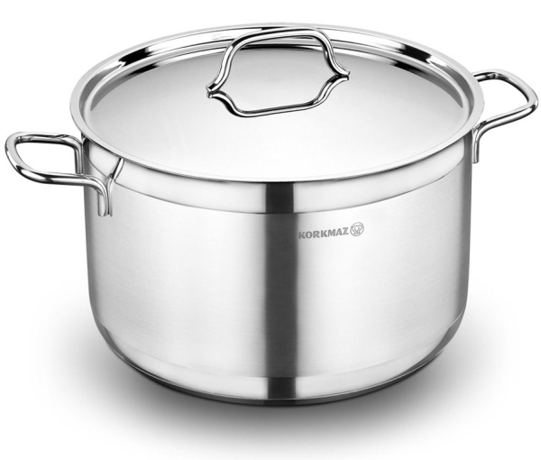 Kochtopf Edelstahl Korkmaz ALFA 30 Cm Induktion Edelstahl Poliert