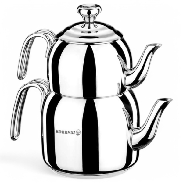 Korkmaz Teekanne aus Edelstahl Induktion Droppa Tea Pot Set