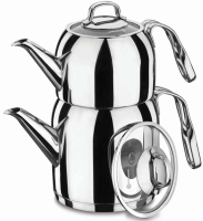 Korkmaz Teekanne aus Edelstahl Induktion Steama Tea Pot Set