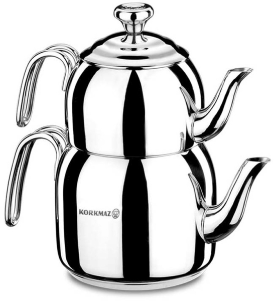 Korkmaz Teekanne aus Edelstahl Induktion Droppa Midi Tea Pot Set