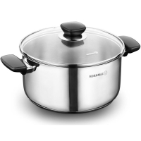 Korkmaz Kochtopf aus Edelstahl Tencere Kappa 8 l 28x14cm...
