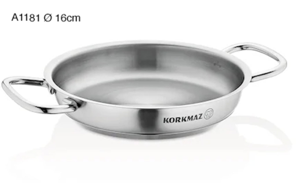 Bratpfanne Edelstahl Korkmaz Pro Line 16 Cm Induktion Matt Edelstahl
