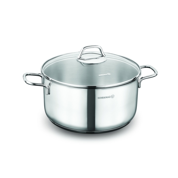 Kochtopf Edelstahl Korkmaz Perla 22 Cm Induktion Poliertes Edelstahl