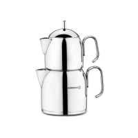 Türkische Teekanne Caydanlik Edelstahl Korkmaz PERA...