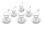 Dalgic gümüs 7184 18 teiliges Metall Teeset Silber