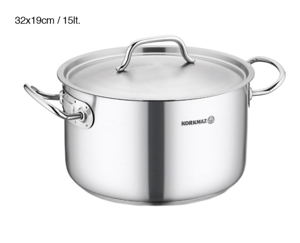 Kochtopf Edelstahl Korkmaz Gastro 32 Cm Induktion Poliertes Edelstahl
